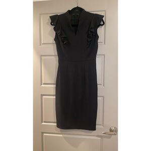 Black Formal Dress w/ Ruffles on Shoulders